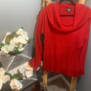 AGB Cowl Neck Red Sweater